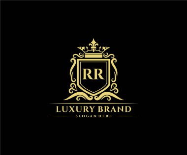 Kaligrafik kadın çiçekli el, heraldik monogram antika vintage stil lüks logo tasarımı Premium Vector çizdi.