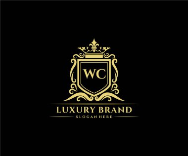 Kaligrafik kadın çiçekli el, heraldik monogram antika vintage stil lüks logo tasarımı Premium Vector çizdi.