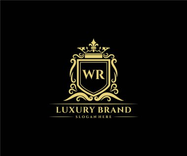 Kaligrafik kadın çiçekli el, heraldik monogram antika vintage stil lüks logo tasarımı Premium Vector çizdi.