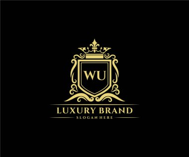 Kaligrafik kadın çiçekli el, heraldik monogram antika vintage stil lüks logo tasarımı Premium Vector çizdi.