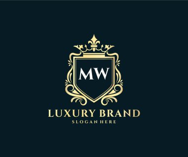 Kaligrafik kadın çiçekli el, heraldik monogram antika vintage stil lüks logo tasarımı Premium Vector çizdi.
