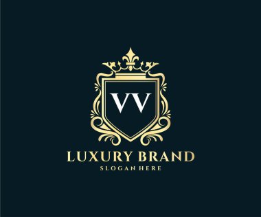 Kaligrafik kadın çiçekli el, heraldik monogram antika vintage stil lüks logo tasarımı Premium Vector çizdi.