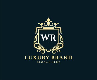 Kaligrafik kadın çiçekli el, heraldik monogram antika vintage stil lüks logo tasarımı Premium Vector çizdi.