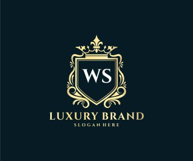 Kaligrafik kadın çiçekli el, heraldik monogram antika vintage stil lüks logo tasarımı Premium Vector çizdi.