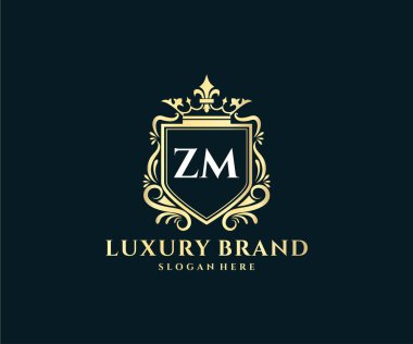 Kaligrafik kadın çiçekli el, heraldik monogram antika vintage stil lüks logo tasarımı Premium Vector çizdi.