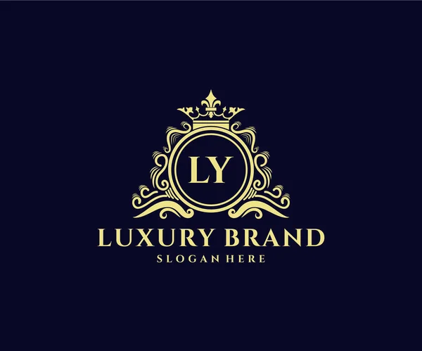 그래픽 손그리기 Heraldic Monogram Antique Vintage Style Luxury Logo Design — 스톡 벡터