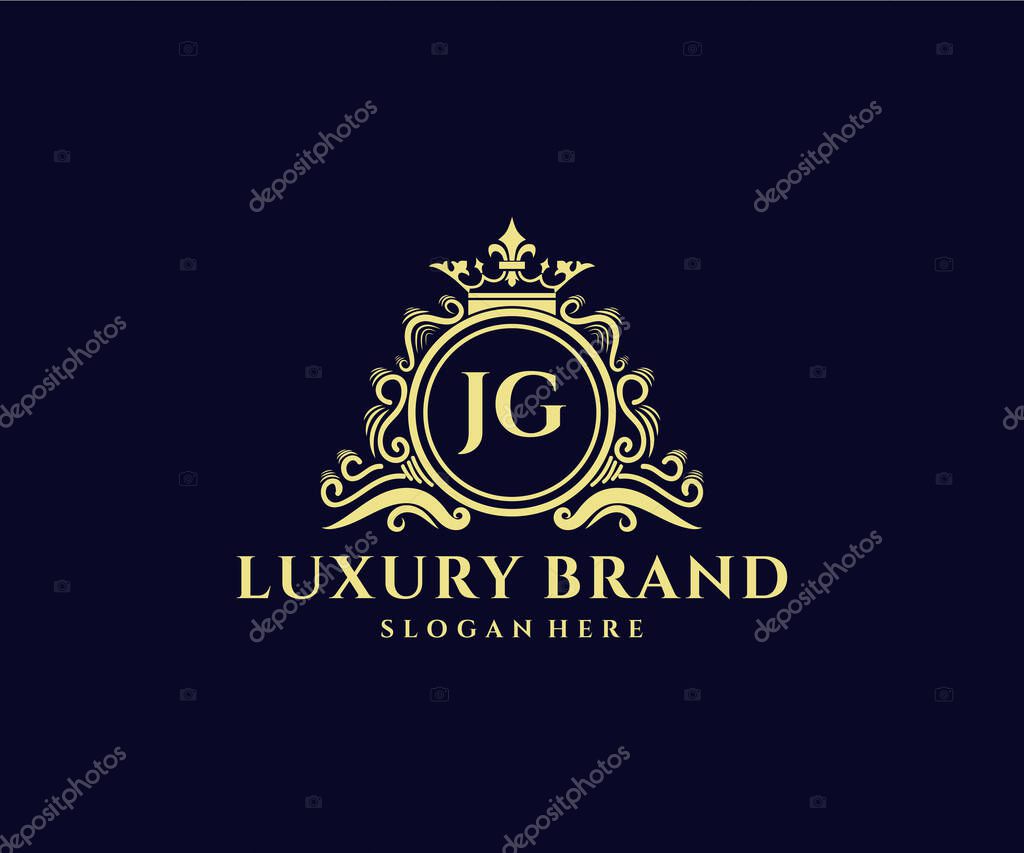 Calligraphic feminine floral hand drawn heraldic monogram antique vintage style luxury logo design Premium Vector