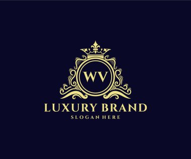 Kaligrafik kadın çiçekli el, heraldik monogram antika vintage stil lüks logo tasarımı Premium Vector çizdi.