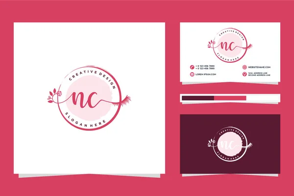 Feminine Logo Collections Business Card Template Premium Vector — Stock Vector