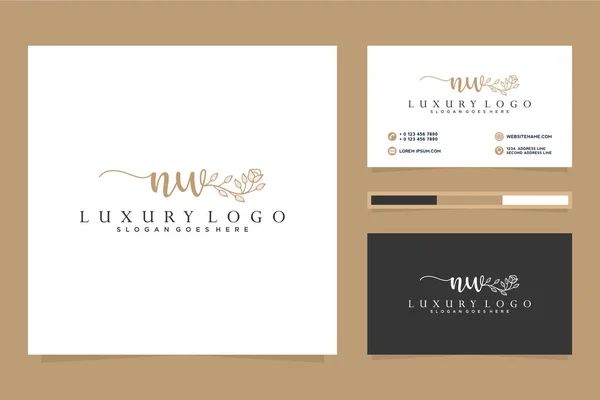 Initial Feminine Logo Collections Business Card Template Premium Vector — Stock Vector