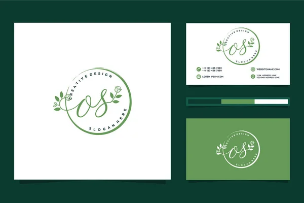 Feminine Logo Collections Business Card Template Premium Vector — Vetor de Stock