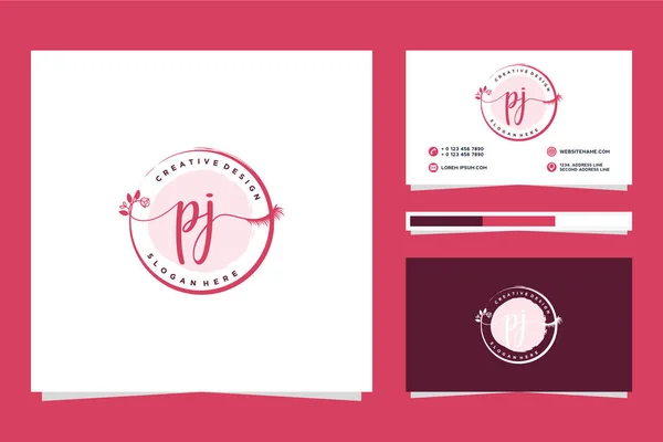 Colecciones Logotipos Femeninos Plantilla Tarjeta Visita Vector Premium — Vector de stock