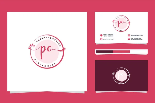 Feminine Logokollektionen Und Visitenkartenvorlage Premium Vector — Stockvektor