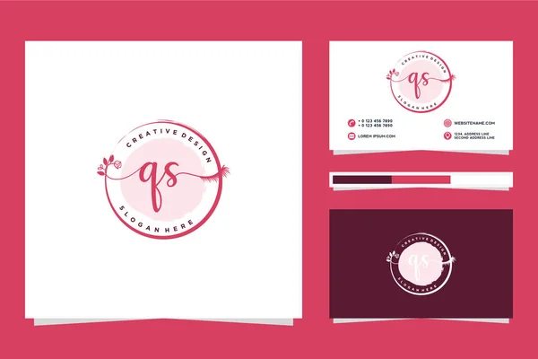 Feminine Logokollektionen Und Visitenkartenvorlage Premium Vector — Stockvektor