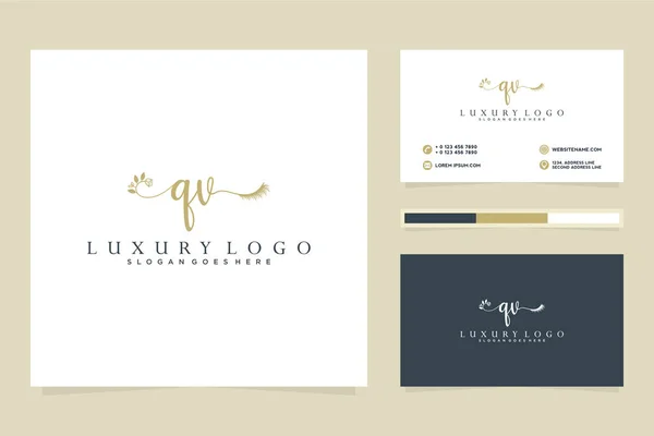 Feminine Logo Collections Business Card Template Premium Vector — Stock Vector