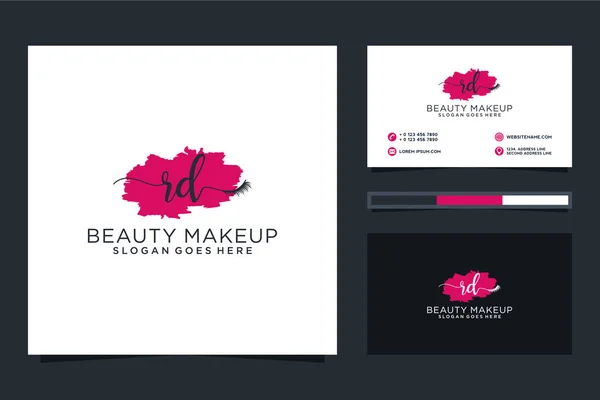 Feminine Logo Collections Business Card Template Premium Vector — Vetor de Stock