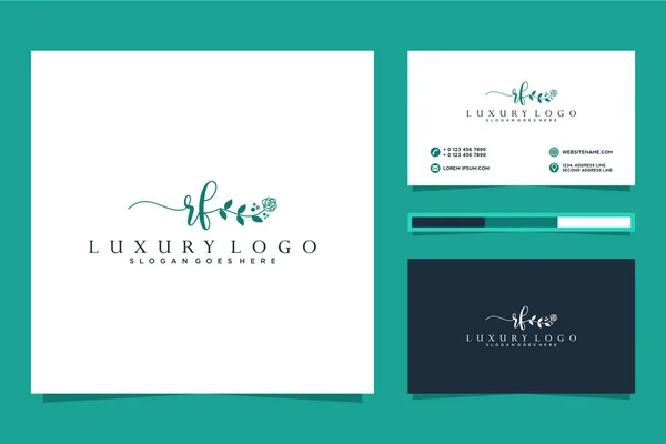 Feminine Logo Collections Business Card Template Premium Vector — Vetor de Stock