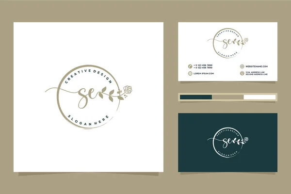 Feminine Logo Collections Business Card Template Premium Vector — Vetor de Stock