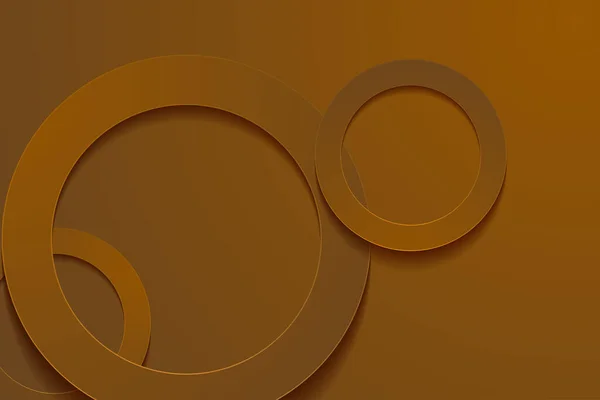 茶色の背景 3Dサークルペーパーカット層の背景 — ストックベクタ