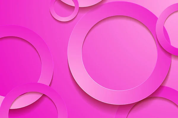 ピンクの背景 3Dサークルペーパーカット層の背景 — ストックベクタ