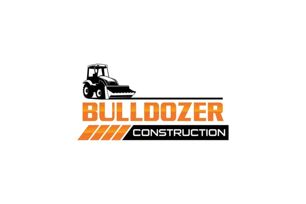 Bulldozer Logo Template Vector Heavy Equipment Logo Vector Construction Company - Stok Vektor