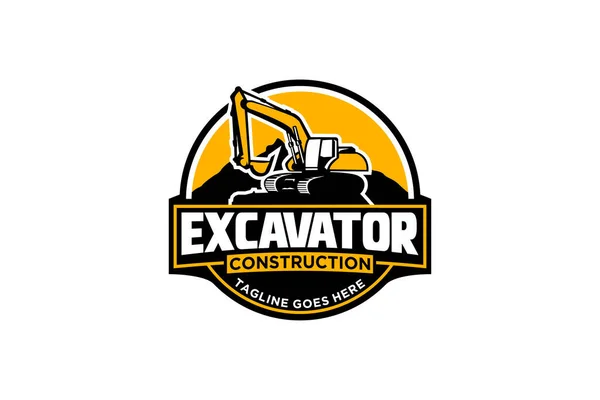 Excavator Logo Template Vector Heavy Equipment Logo Vector Construction Company — Stock Vector