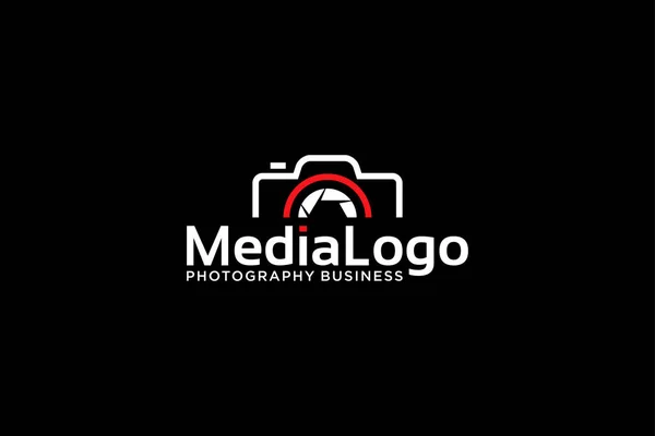 Photography Logotype Minimalist Photography Logo Concept Fit Lens Store Photo — Vector de stock