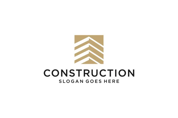 Logotipo Inmobiliario Construcción Arquitectura Edificio Logo Diseño Plantilla — Archivo Imágenes Vectoriales