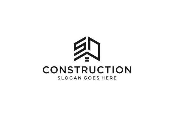 Letter Real Estate Logo Construction Architecture Building Logo Design Template — Διανυσματικό Αρχείο