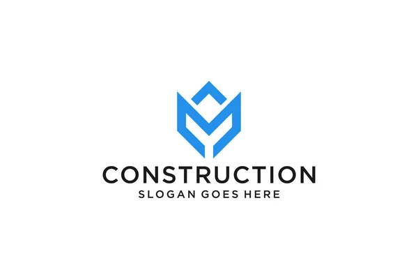 Letter Real Estate Logo Construction Architecture Building Logo Design Template — Stock vektor