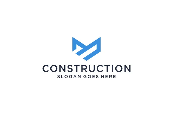 Real Estate Logo Construction Architecture Building Logo Design Template — Stock Vector