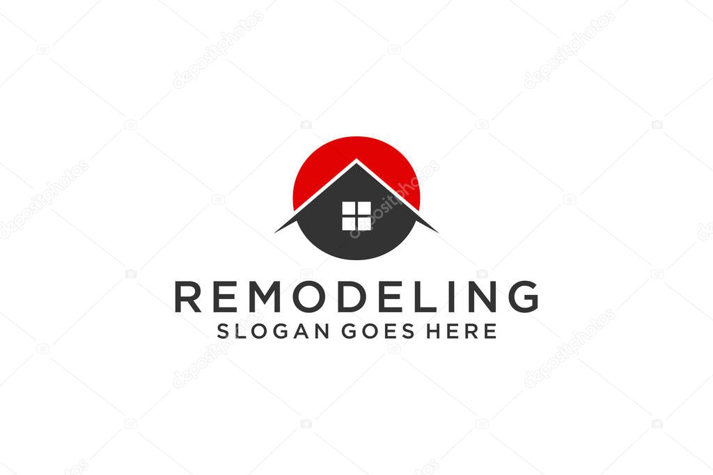 Letter O for Real Estate Remodeling Logo. Construction Architecture Building Logo Design Template.