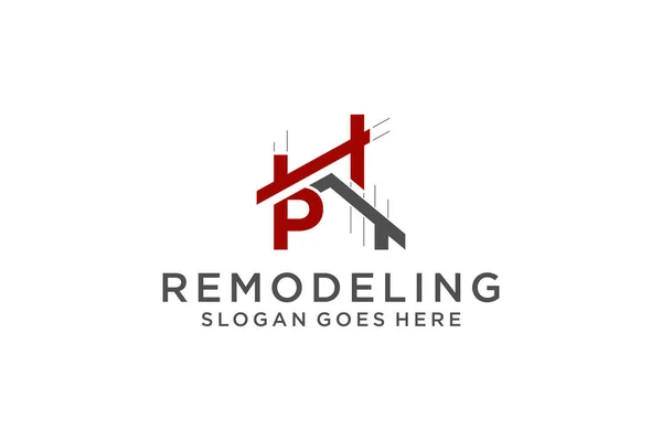 Lettre Pour Logo Restructuration Immobilière Modèle Conception Logo Bâtiment Architecture — Image vectorielle