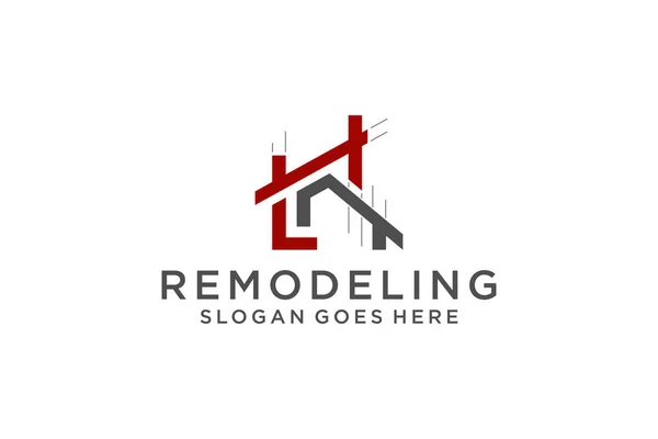 Letra Para Logotipo Remodelación Inmobiliaria Construcción Arquitectura Edificio Logo Diseño — Vector de stock