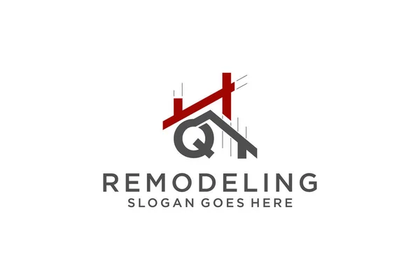 Lettre Pour Logo Restructuration Immobilière Modèle Conception Logo Bâtiment Architecture — Image vectorielle