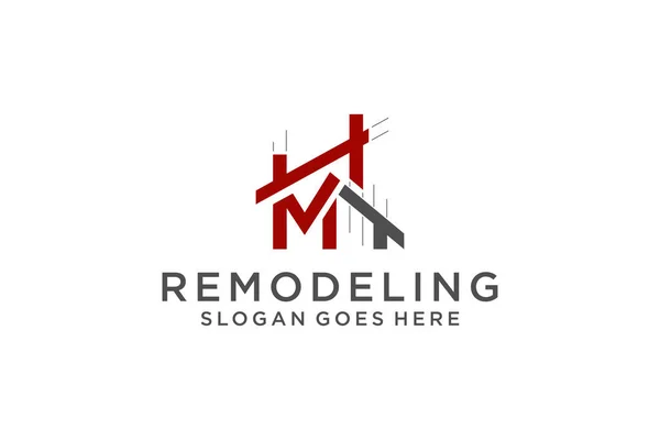 Lettre Pour Real Estate Remodeling Logo Modèle Conception Logo Bâtiment — Image vectorielle
