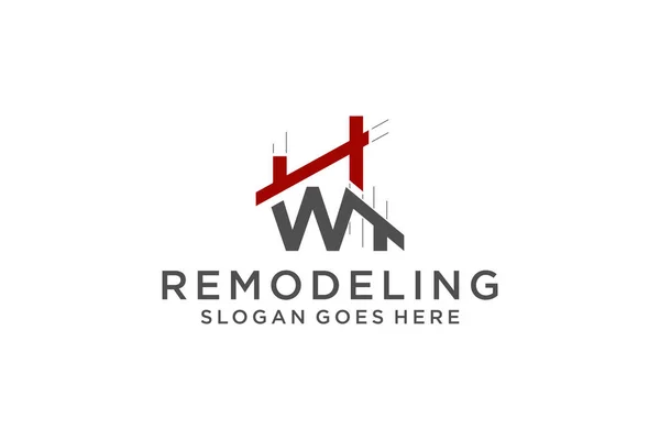 Lettre Pour Real Estate Remodeling Logo Modèle Conception Logo Bâtiment — Image vectorielle