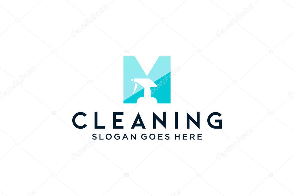 Letter M for cleaning clean service Maintenance for car detailing, homes logo icon vector.