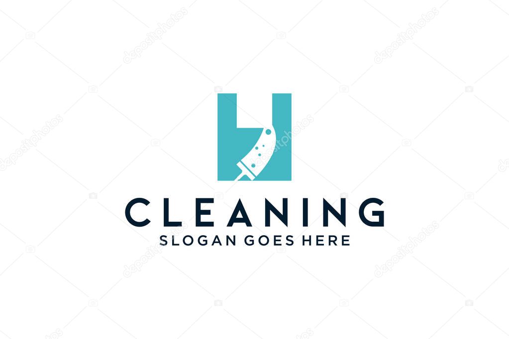 H for cleaning clean service Maintenance for car detailing, homes logo icon vector template.