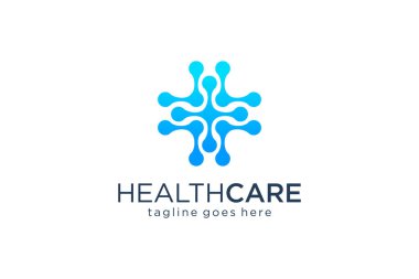 Tıbbi Logo Sağlık Sembol Eczanesi Simgesi İkonunu imzala. Düz Vektör Logo Tasarım Şablonu.