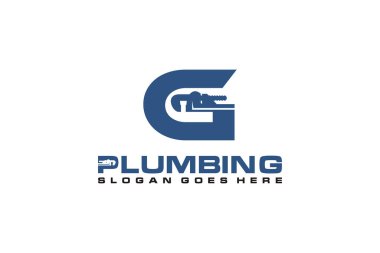 Tesisat Servisi Logo Şablonu için G Paraftı, Su Servisi Logo simgesi.