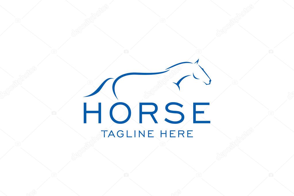 Horse Elegant Logo Symbol Vector, Simplicity Line Art.