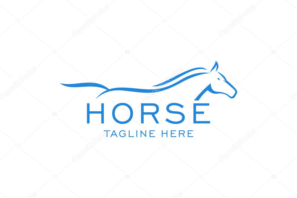 Horse Elegant Logo Symbol Vector, Simplicity Line Art.