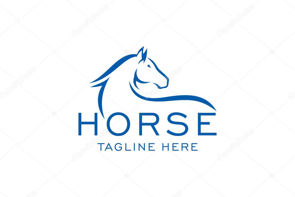 Horse Elegant Logo Symbol Vector, Simplicity Line Art.