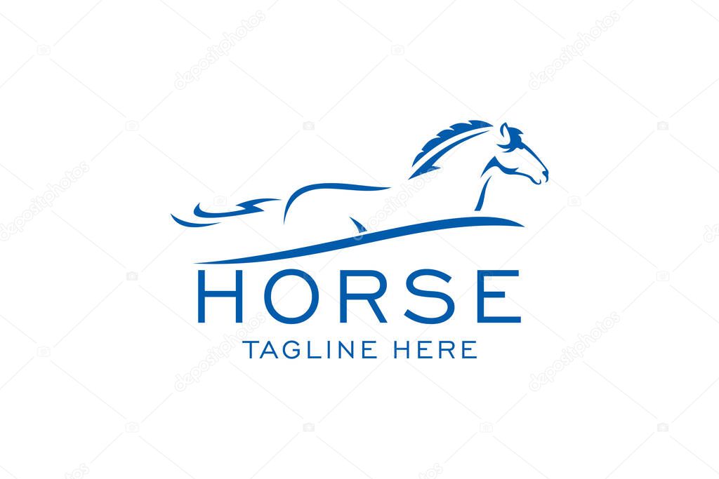Horse Elegant Logo Symbol Vector, Simplicity Line Art.