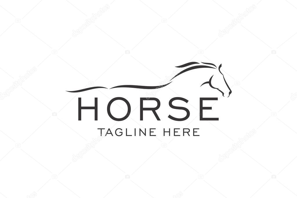 Horse Elegant Logo Symbol Vector, Simplicity Line Art.