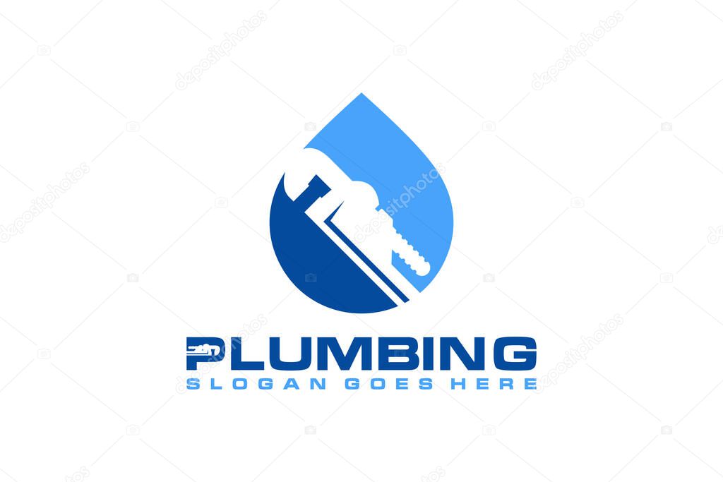 Plumbing Service Logo Template, Water Service.