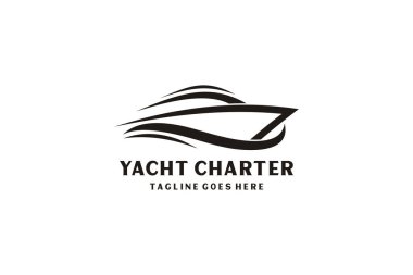 Yat / Cruise Logosu Minimalist ile ilham tasarımı.