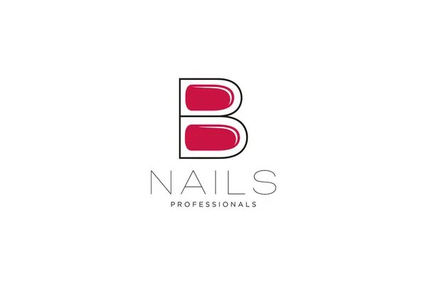 Letter Nails Logo Vector Icon Business Sign Template Beauty Industry — Stock Vector