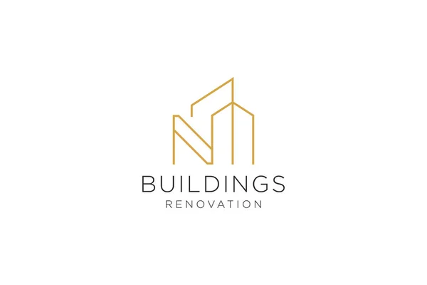 Letter Real Estate Remodeling Logo Construction Architecture Building Logo Design — Stock Vector